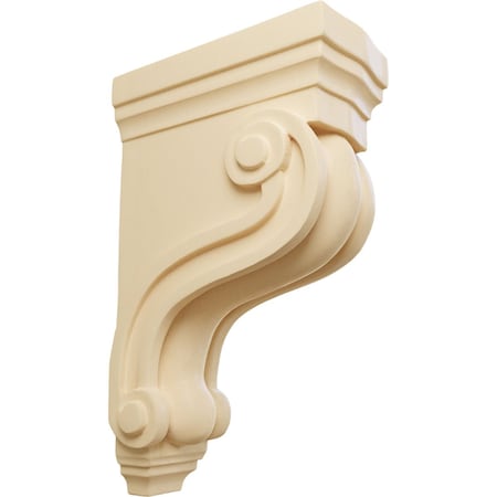 Ekena Millwork 3 3/8"W x 6 1/2"D x 10 1/2"H Boston Traditional Scroll Corbel, Maple COR03X06X10TSMA